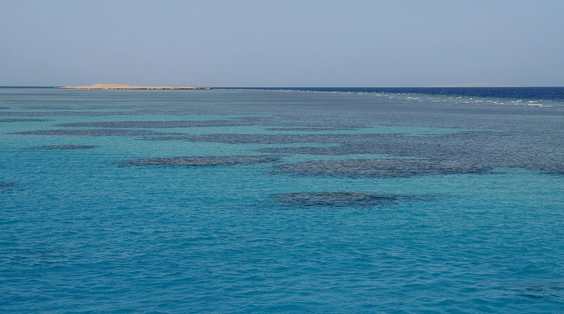 Récifs coralliens visibles sous la surface de la mer Rouge près d’Hurghada.