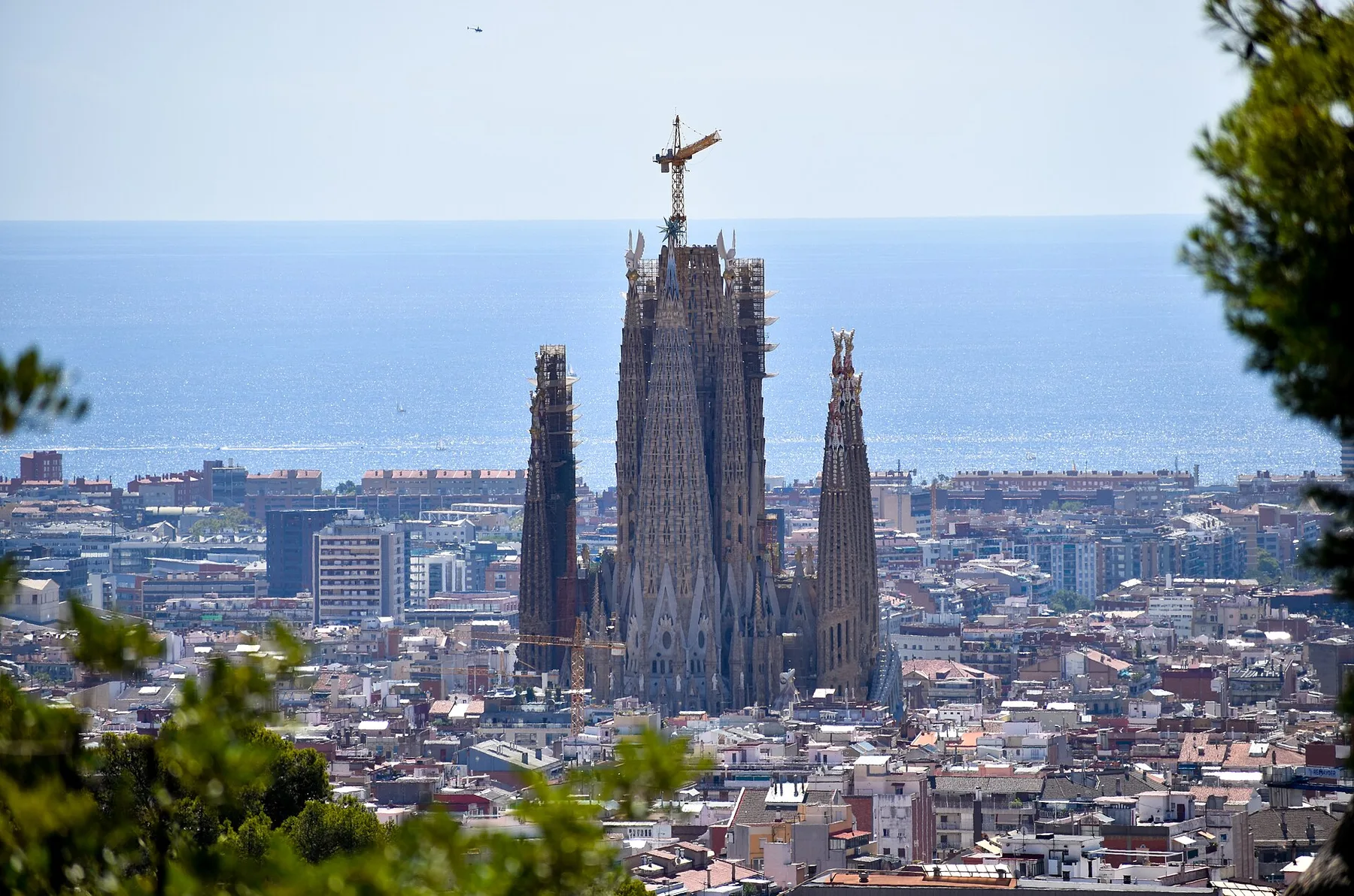 Sagrada Família et ville de Barcelone vues depuis le parc Güell