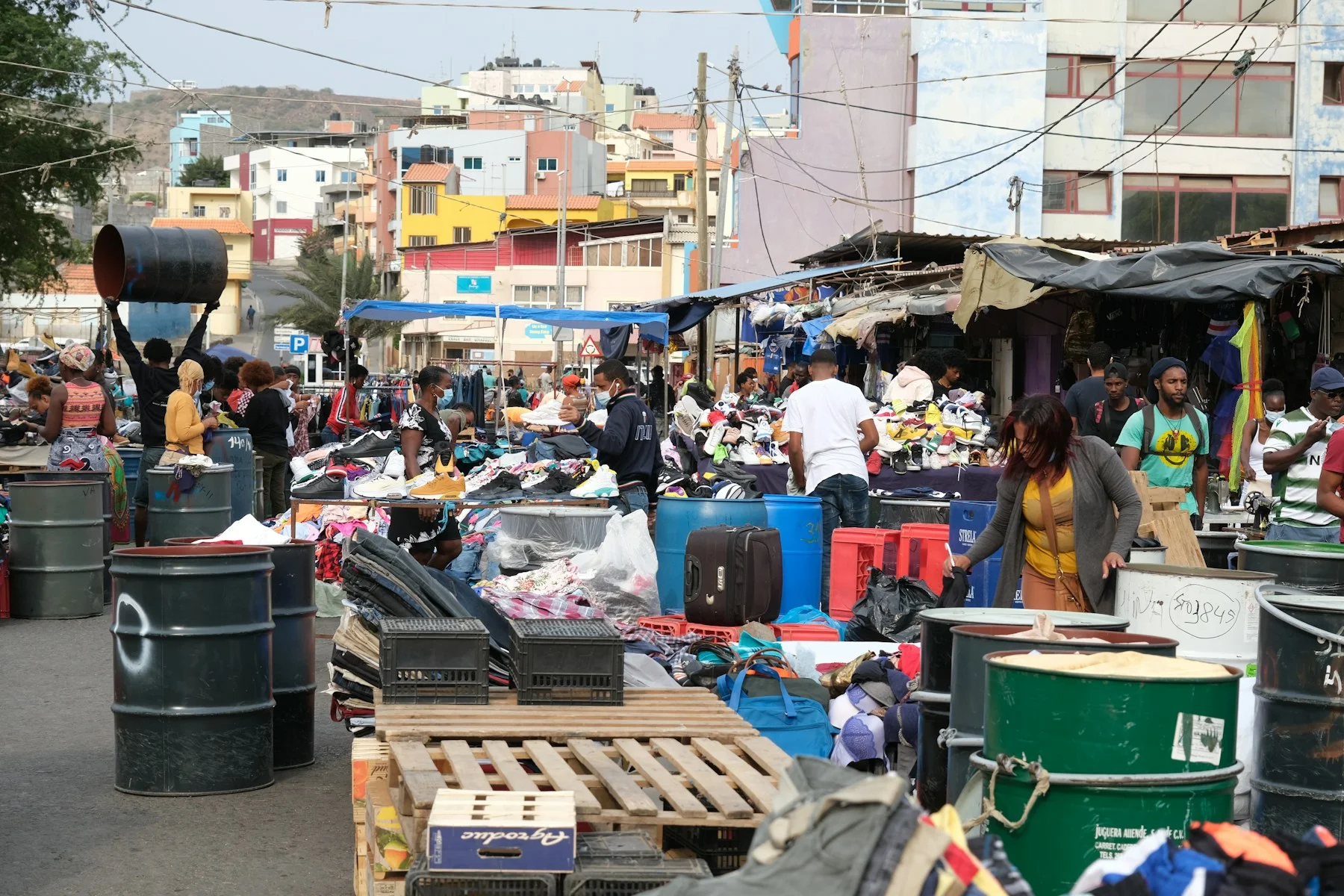 Scène de marché sur l’île de Santiago, au Cap-Vert.