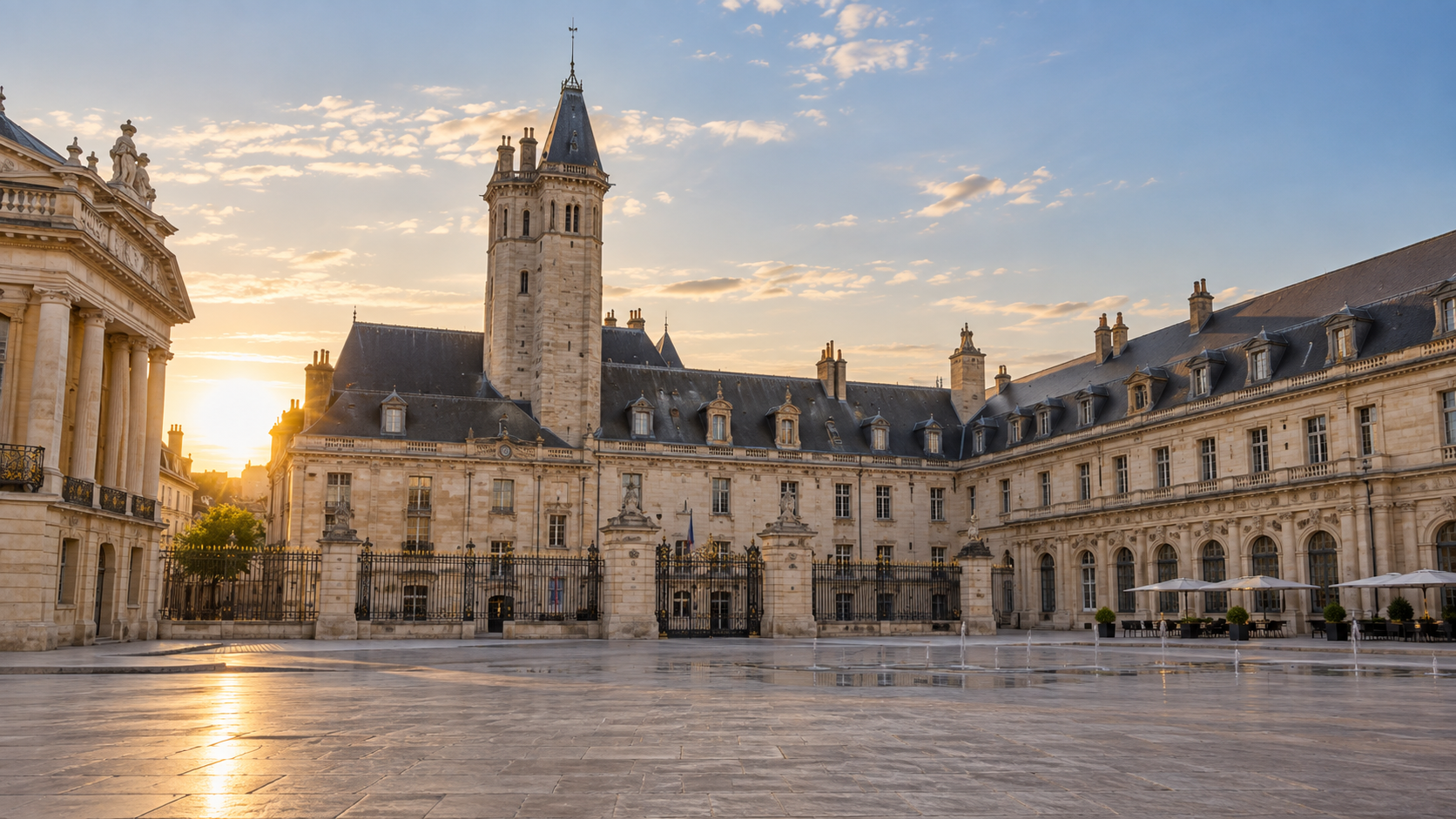 Dijon, le palais des Ducs et la place de la Libération