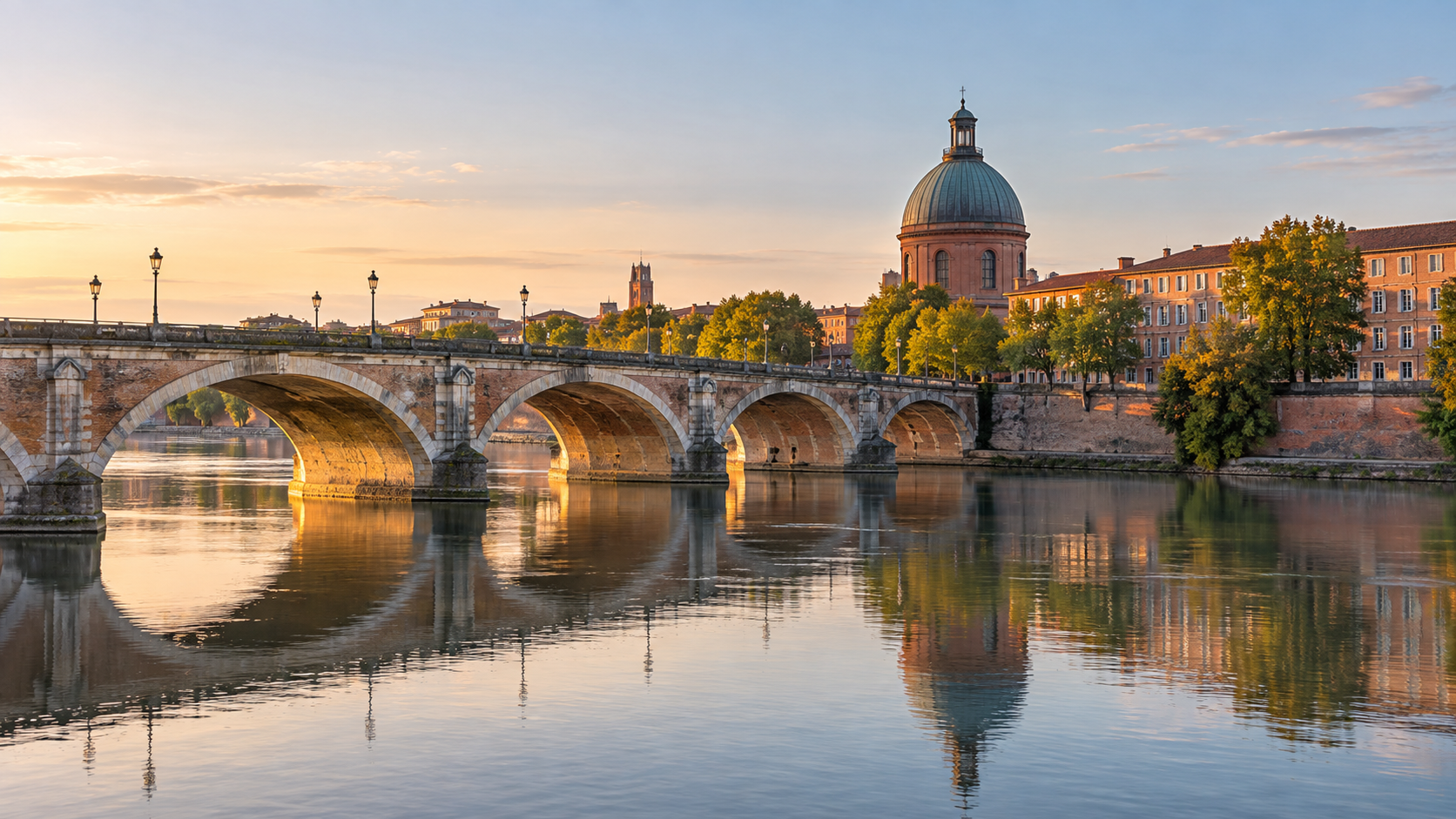 Toulouse, le Pont-Neuf et les quais de la Garonne
