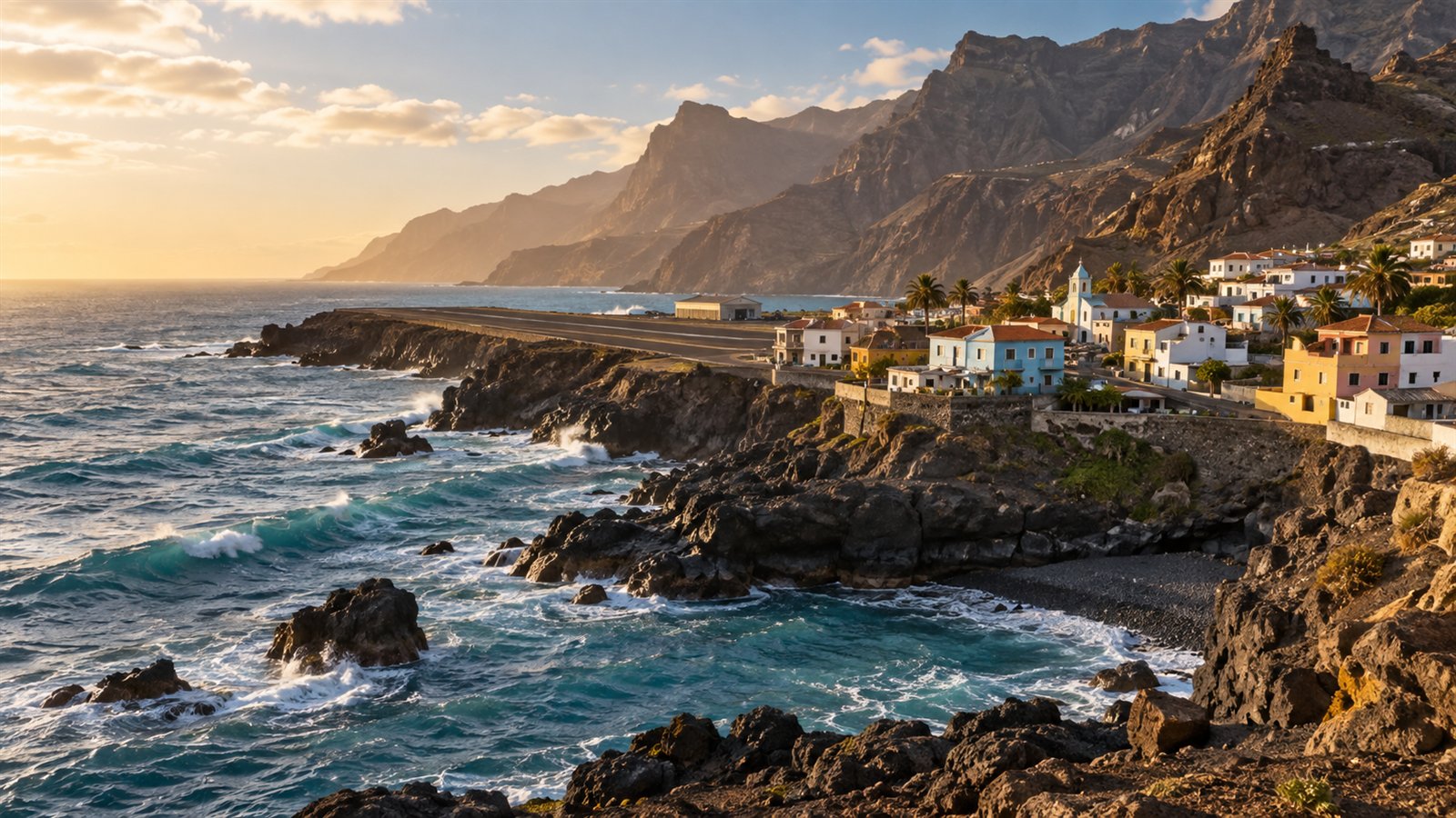 Ponta do Sol sur la côte volcanique du nord de Santo Antão